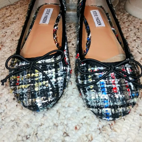 Steve Madden Chanel-Style Cherish Multicolored Chenille Boulce Ballet Style Pump - Picture 6 of 9